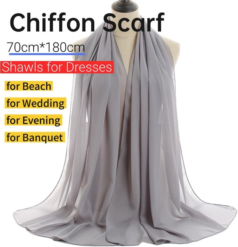 Harewom Chiffon Hijab for Women Sheer Shawl and Wraps for Wedding Bridal Scarves Summer Lightweight Sun-proof Scarf - Image 2